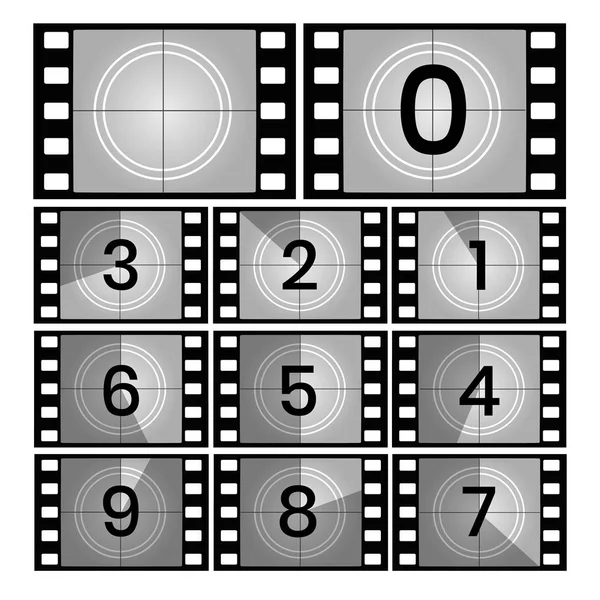 Retro-Film-Countdown-Rahmen — Stockvektor