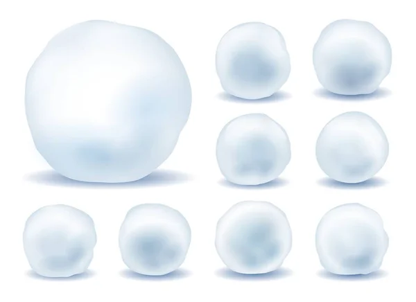 Snowballs isolated icons set — Stock Illustration Snowballs isolated icons set Stock Illustration