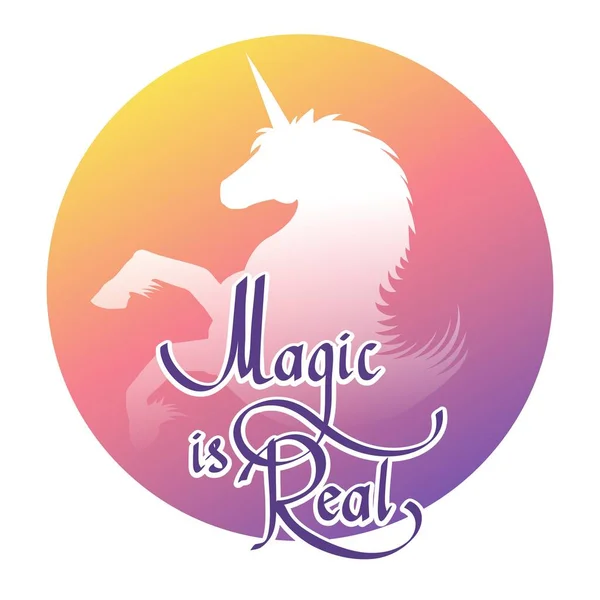 Label magic Unicorn - Stok Vektor