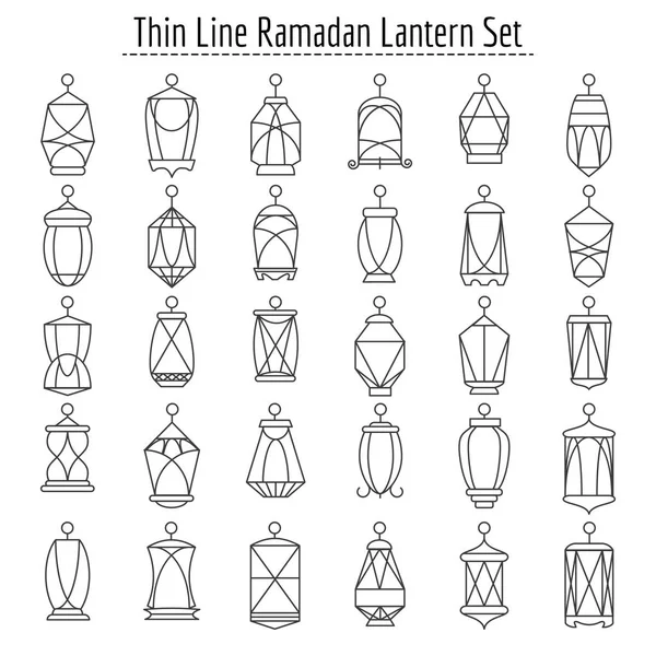 Ligne lanternes islamiques — Image vectorielle