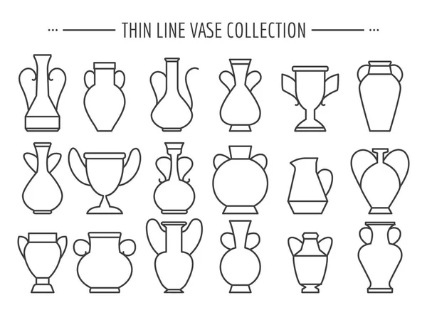 Ensemble de vases à ligne mince — Image vectorielle