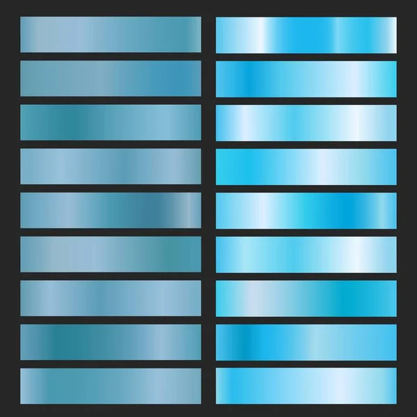 Blue metal foil gradients — Stock Vector