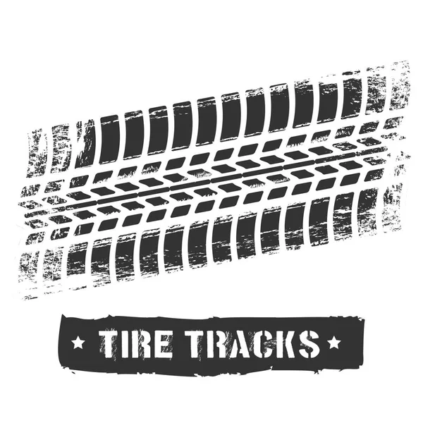 Impressão da pista de pneus — Vetor de Stock