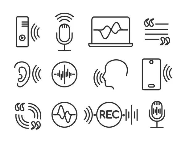 Icônes de reconnaissance vocale — Image vectorielle