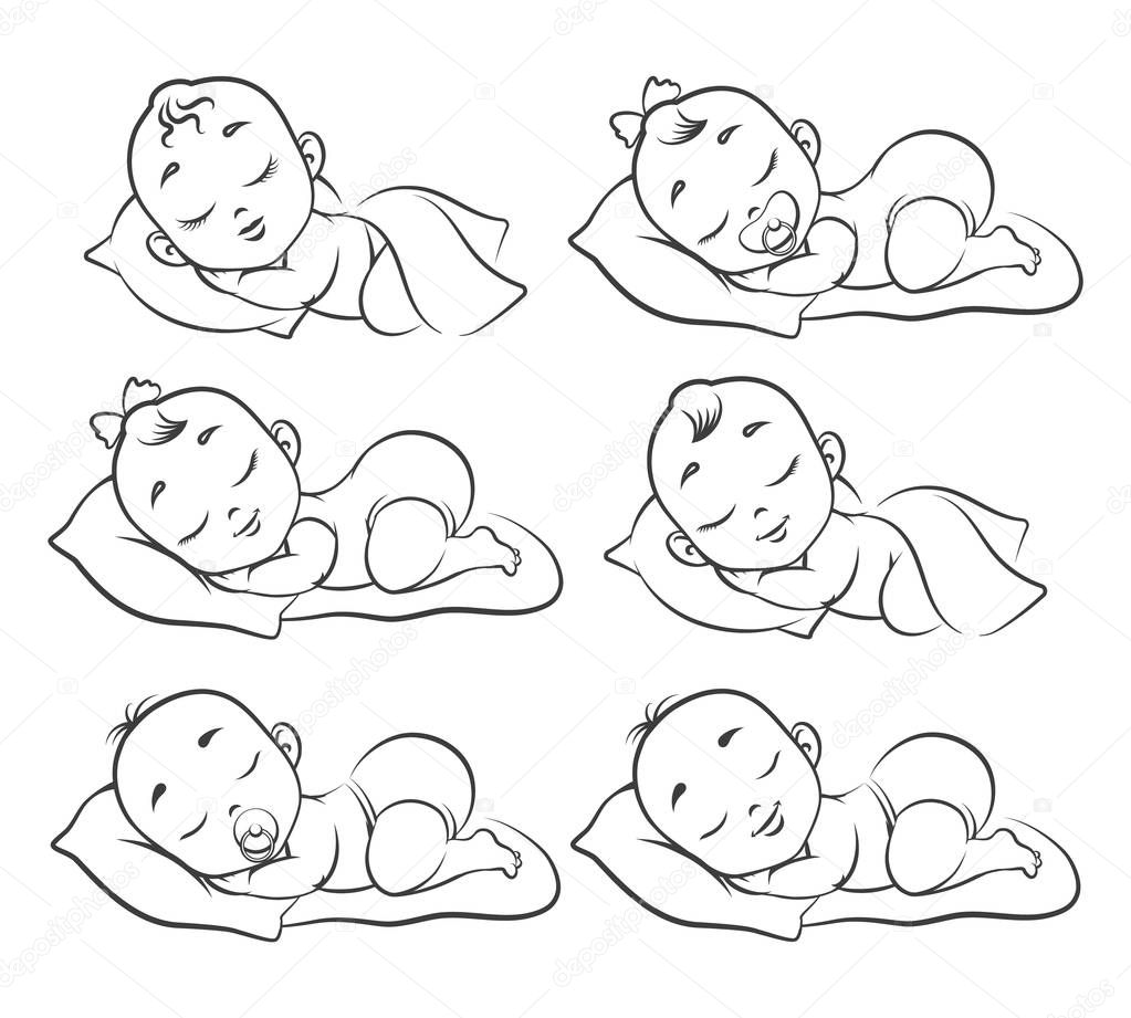 Newborn baby sketch