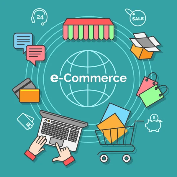 E-Commerce Infografik Banner — Stockvektor