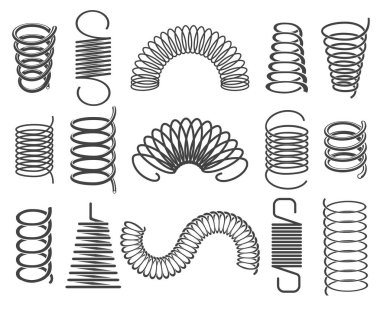 metal yaylar üzerinde beyaz izole