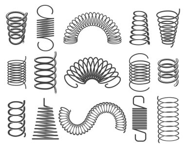 Metal springs isolated on white clipart