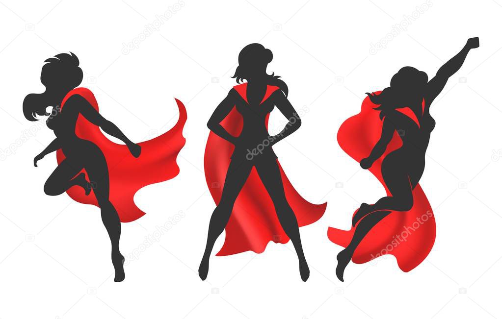 Woman superhero silhouette