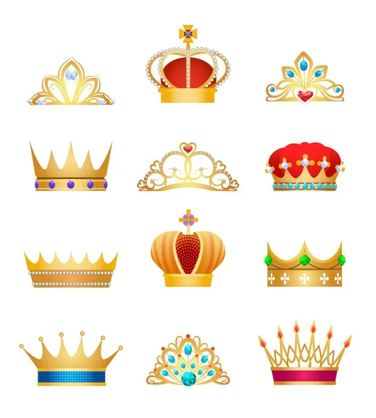 Винтажные драгоценности короны — стоковый вектор