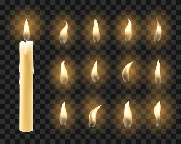 Kerzen mit warmem Kerzenlicht — Stockvektor