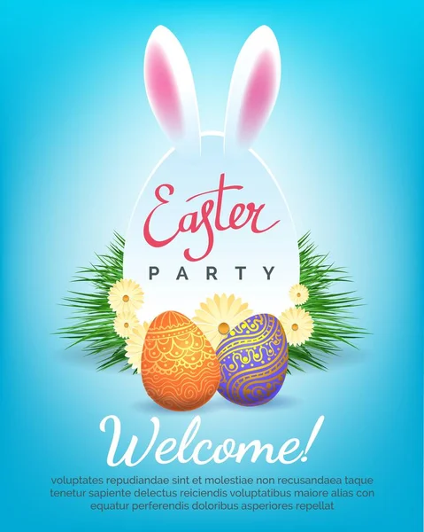 Uitnodiging voor het feest van Pasen — Stockvector