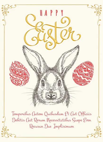 Gelukkig Easters vintage poster sjabloon — Stockvector