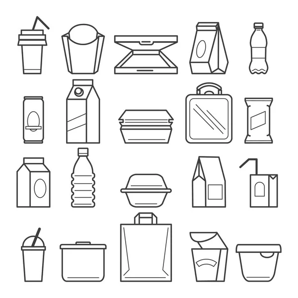 Fastfood упаковки іконок — стоковий вектор