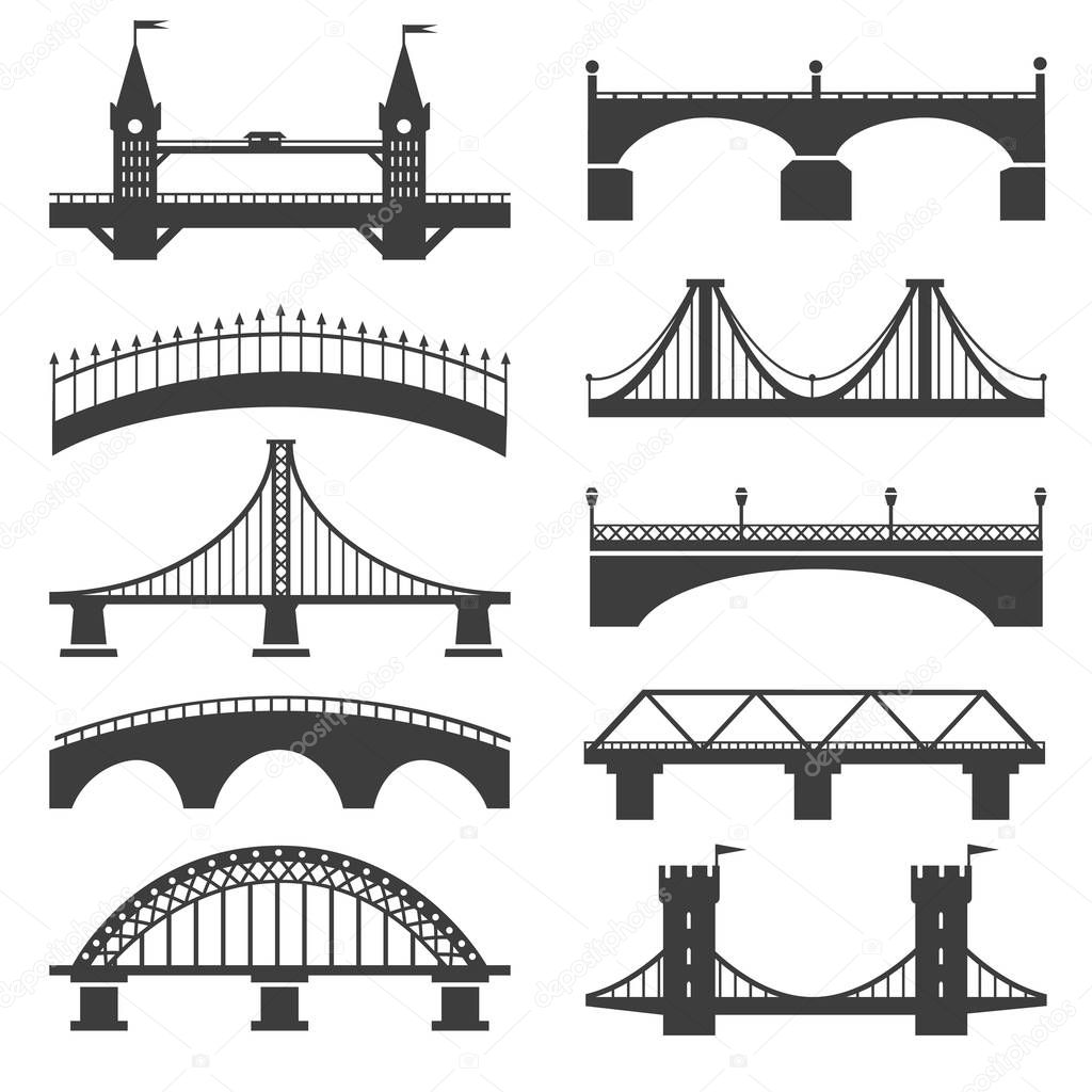 Bridge silhouette icons