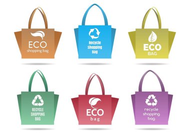 Geri dönüşüm alışveriş ecobags seti