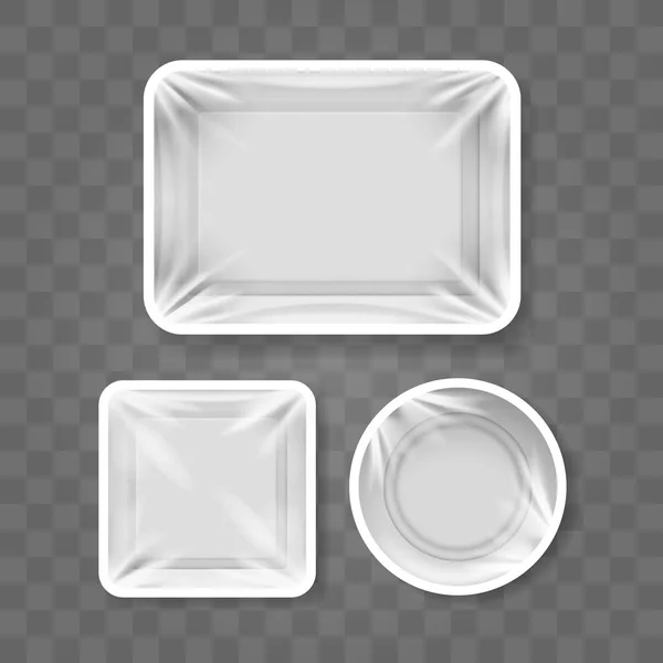 Food plastic container templates — Stock Vector