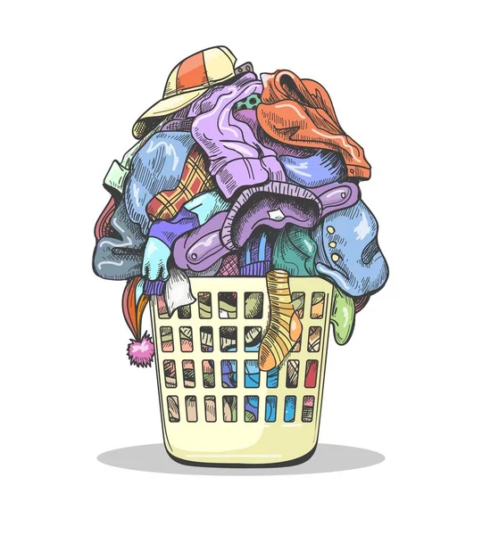 Roupa cesta de roupa — Vetor de Stock