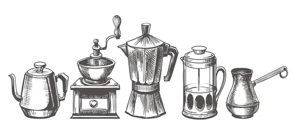 Koffie maker schets — Stockvector