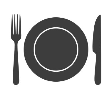 Öğle yemeği çatal siyah siluet