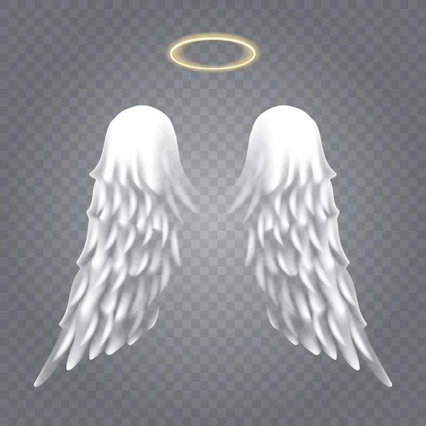 Angel wings with nimbus — Stock Vector
