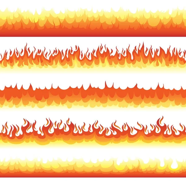 Fiamme senza soluzione di continuità confini fiamme — Vettoriale Stock