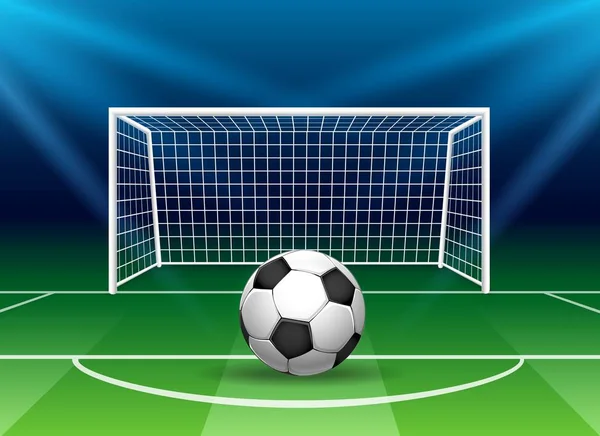 Voetbal Goal met voetbal — Stockvector