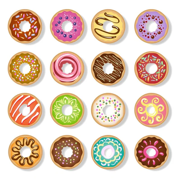 Donuts en blanco — Archivo Imágenes Vectoriales