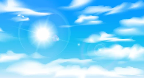 Сонячний хмарний небо пейзаж — стоковий вектор