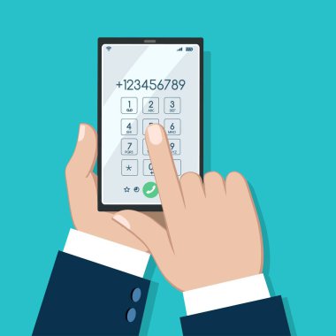 İş adamı telefon çevirme ekranı