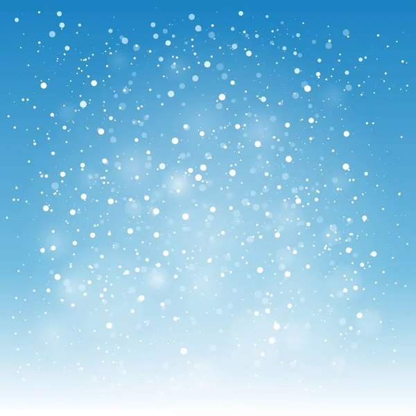Simples snowfall fundo azul — Vetor de Stock