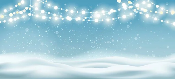 Snowy lights scene background — vektorikuva