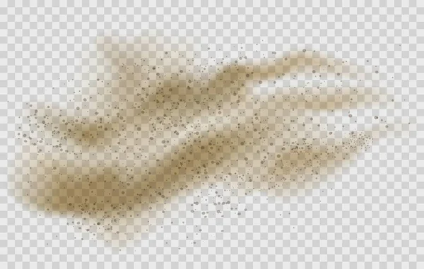 Літаючий пісок на прозорому фоні — стоковий вектор