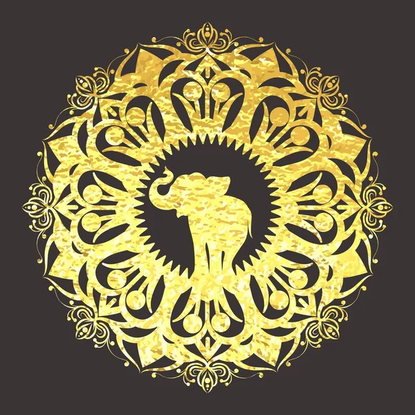 Adorno mandala lámina de oro — Vector de stock