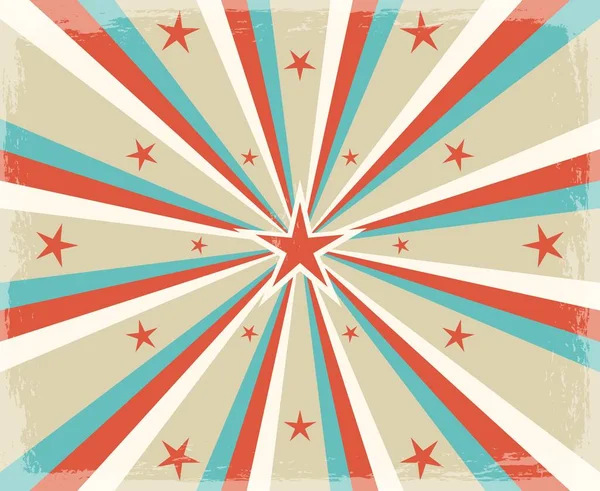 Retro circus radiale stralen achtergrond — Stockvector