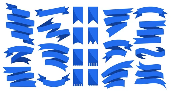 Blaue Flaggen-Bänder gesetzt — Stockvektor