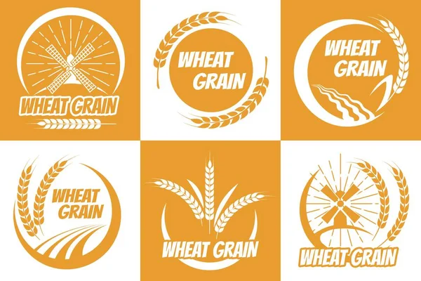 Набір емблем зерна пшениці — стоковий вектор