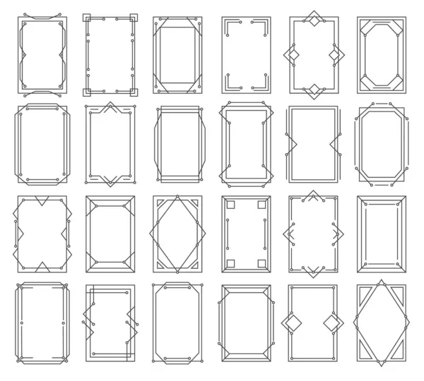 Арт-деко вінтажні лінійні рамки — стоковий вектор