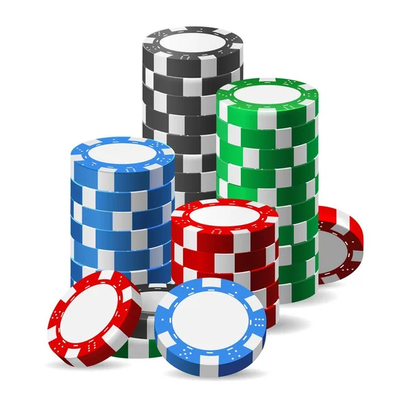 Pilha de fichas de casino —  Vetores de Stock