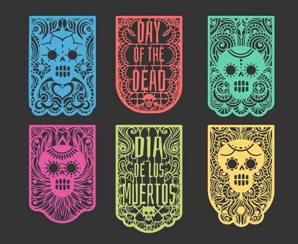 El día de las banderas de papel muerto — Vector de stock