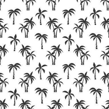 Palmiye ağaçları siyah, pürüzsüz desen