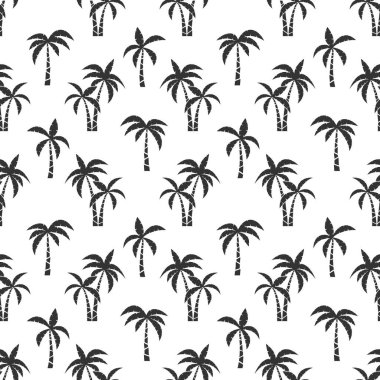 Palmiye ağaçları siyah, pürüzsüz desen