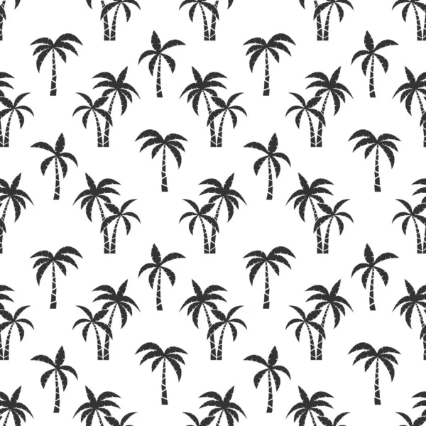 Palmiye ağaçları siyah, pürüzsüz desen — Stok Vektör