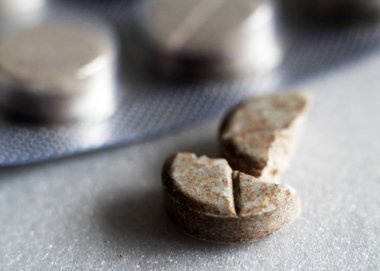 Yuvarlak tabletleri, tıp sağlık için çok yakın, makro