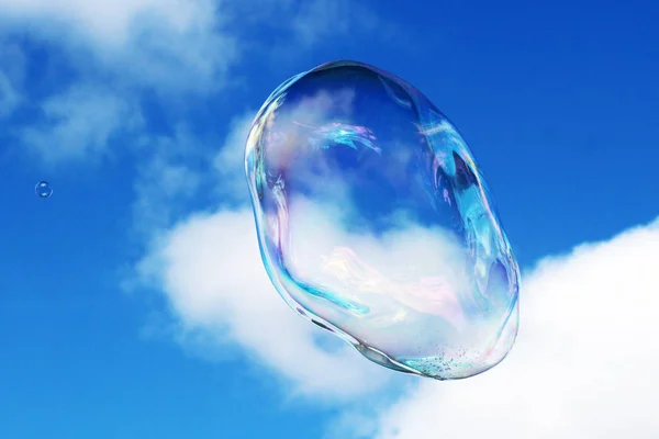 Soap bubbles, sky background funny object