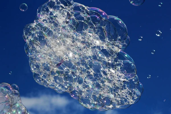 Мыльные Пузыри Небо Фон Смешной Объект — стоковое фото