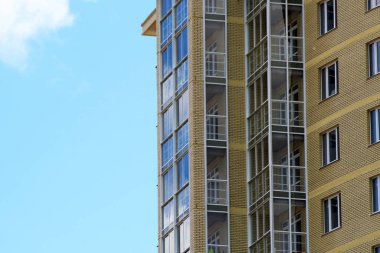 Modern, lüks apartman, gökyüzü arka plan nesnesi