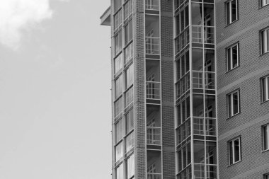 Modern, lüks apartman, gökyüzü arka plan nesnesi