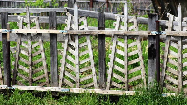 Dřevěný Plot Pozadí Zahradě Venku — Stock fotografie