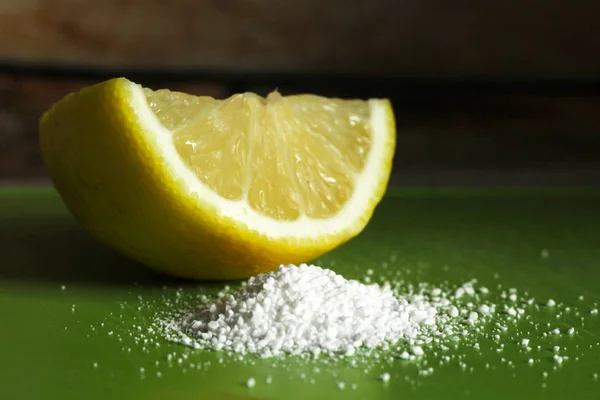 Kwas Cytrynowy Tak Blisko Jedzenie Makro Biały — Zdjęcie stockowe